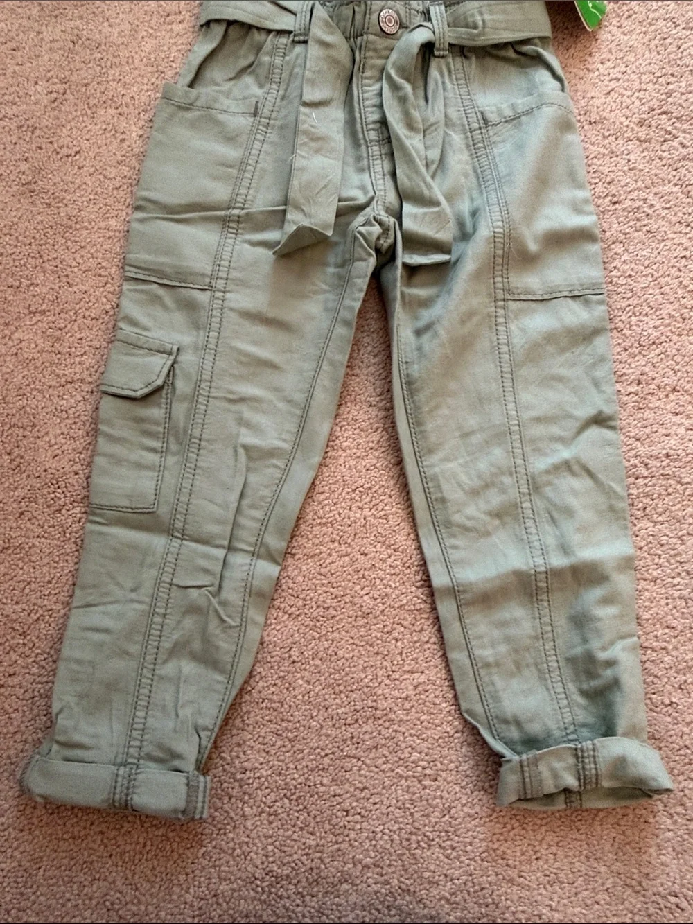 OshKosh B'gosh Olive Tie-Waist Cargo Pants for Kids